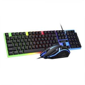 Nuevo diseño TWOLF TF230 LED Light 104 Keys Wired Computer Gaming Teclado Juegos Keyboard and Mouse Combos Kit set para PC Gamer