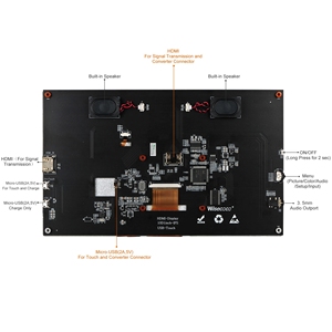 Touch screen da gioco da 10.1 pollici 60HZ IPS Laptop PC LCD Monitor portatile Ultra sottile per Raspberry Pi 4 3 3b con doppio altoparlante - Product Image 6