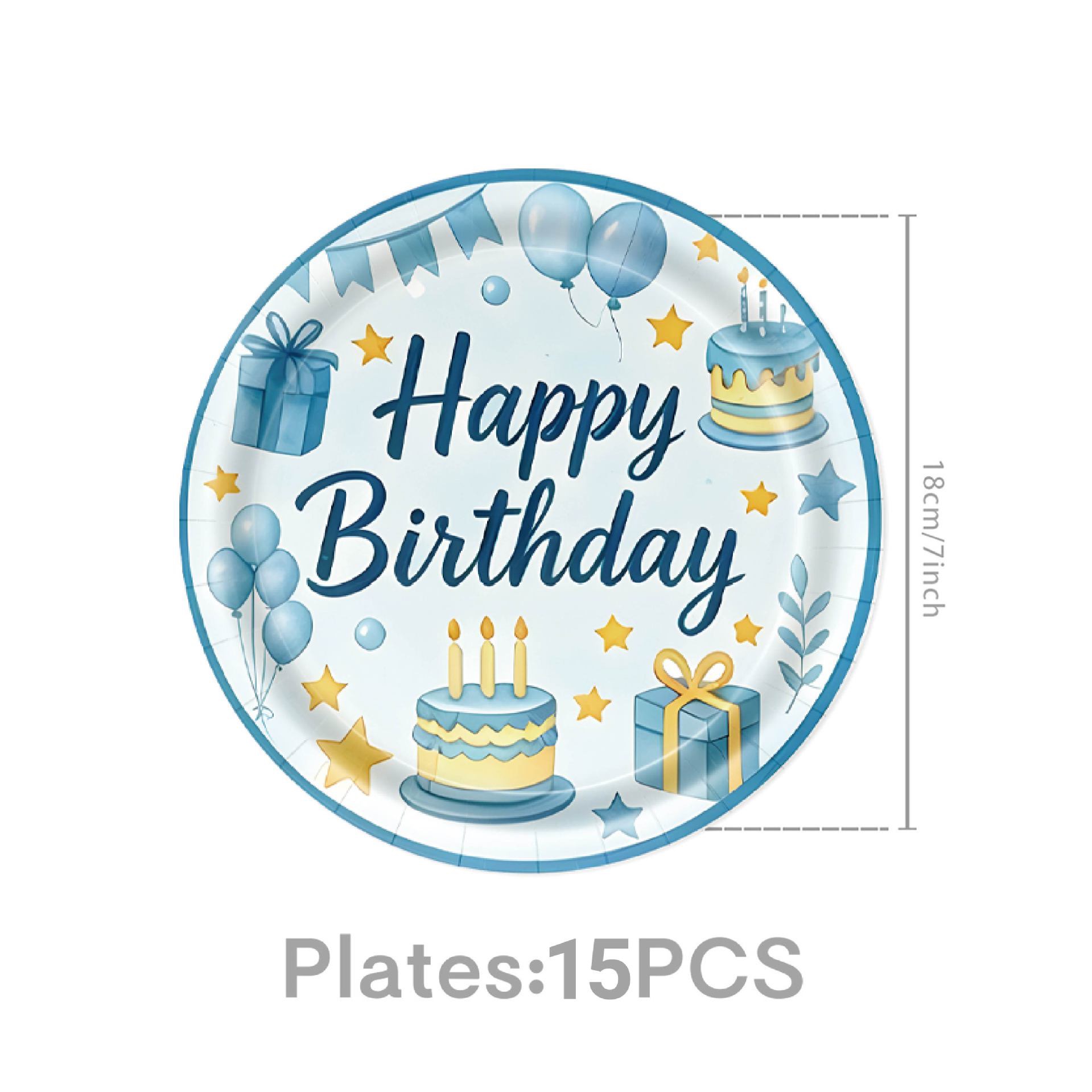 Blue paper plate 7inch 15pcs