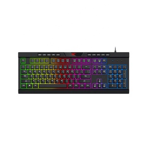 Havit Kb500L 114 llaves de Multi función Pc Arco Iris cable Usb membrana Gamer Gaming teclado con luz Led - Product Image 1