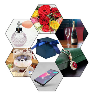 Tùy Chỉnh In Các Tông Màu Xanh Hình Lục Giác Hộp Cứng Bao Bì Sang Trọng Gấp Trang Trí Hộp Quà Tặng Với Nắp Từ - Product Image 3