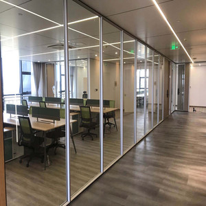 Vertical Double Tempered Glass Modular Demountable Office Partition Easy to Assemble Office <strong>Division</strong> System - Product Image 3