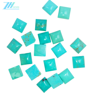 <strong>2g</strong> Natural Turquoise square Shape Green and Blue Color 10mm Meaningful Jewelry Designs Style Anniversary Gift for Her - Product Image 5