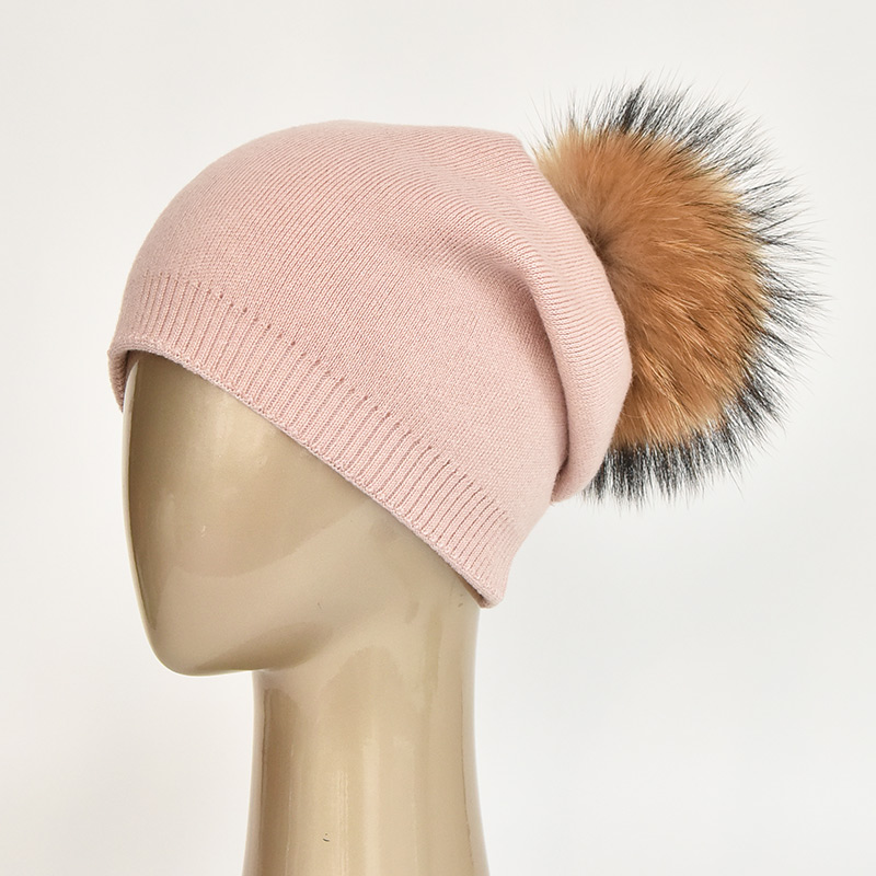 Pink with brown Pom
