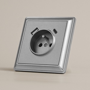 16A настенная розетка с USB типа a и Type C квадратная 90*90 мм французская розетка ЕС стандартные розетки и переключатели - Product Image 1