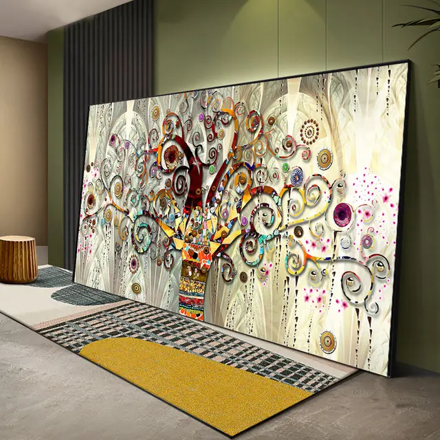 Toile d'art murale avec paysage de fleurs, 144 cm, peinture imprimée, pour décoration de salon, maison