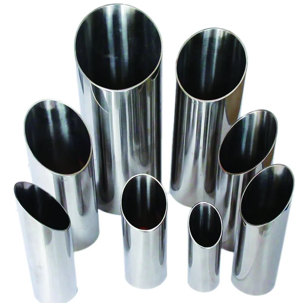 Tubo redondo de aço inoxidável AISI ASTM 304 316 316L 410 430 440 0cr18ni9 de alta temperatura, tubo redondo de tamanho personalizado de parede dupla