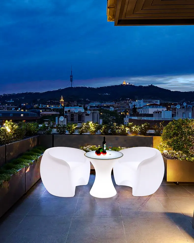 Tavoli da Bar a forma di clessidra per locali notturni arredamento di moda mobili da esterno LED balcone tavoli con atmosfera di fantasia