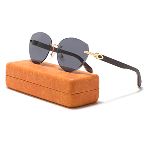 Nhà Máy Bán buôn bằng gỗ đền Thiết kế kính mát biểu tượng tùy chỉnh không có vành kim cương UV400 phân cực Kính mát - Product Image 4