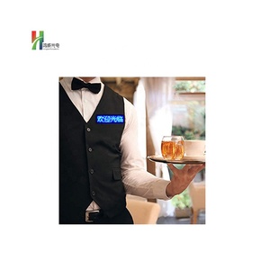 Scheda nome display a led con badge di controllo wireless indossabile con programma di colore blu - Product Image 3