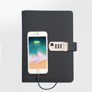 Office Supplies High End Smart <strong>Notepad</strong> A5 Journal Passcode <strong>Lock</strong> Diary Pu Leather <strong>Notebook</strong> <strong>with</strong> Power Bank 8000mah Organizer - Product Image 2