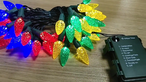 Cordão de luz led "d" funciona a bateria c6 50l, com temporizador