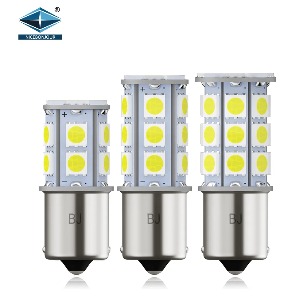 LED מכירה חמה אוטומטית LED לרכב אור בלם t20 w21w ba15s ba15d נורות לד 5050 18smd תאורה אוטומטית