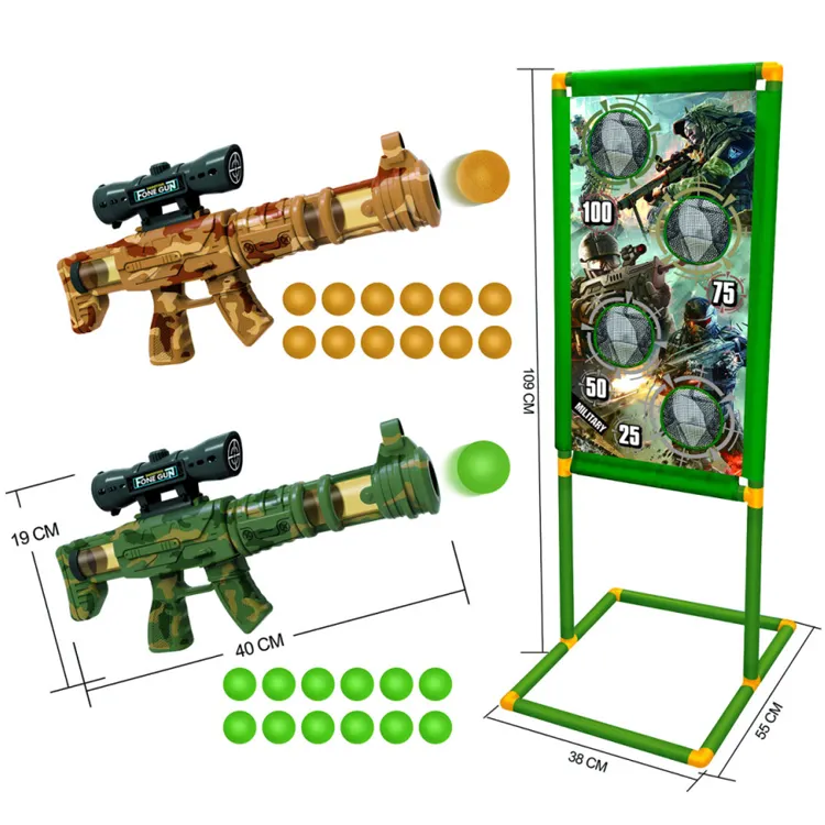 Air Foam Gun Shooting Game Toys Indoor Outdoor Kids Moving Target Guns Set Toy