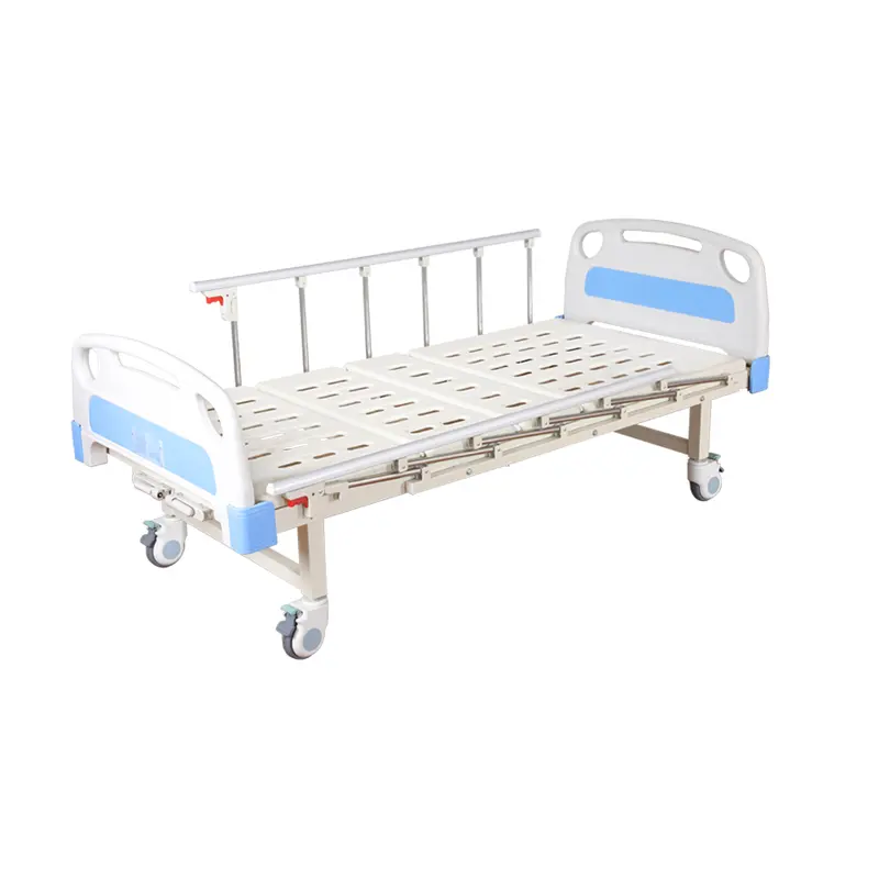 Cama de hospital manual ajustable barata y cómoda de una sola manivela, La mejor cama médica de UCI para hospital