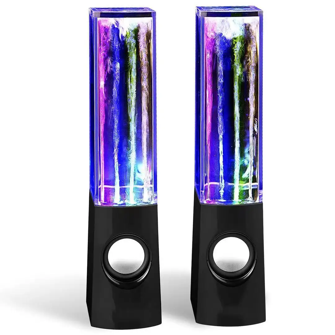 2 adet LED dans su müzikli fıskiye ışık hoparlörler taşınabilir masa MP3 Stereo kablolu hoparlör