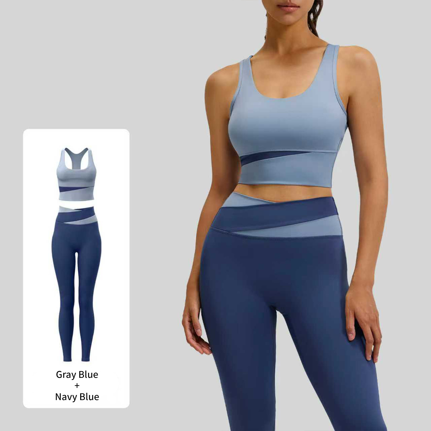 Gray Blue+Navy Blue