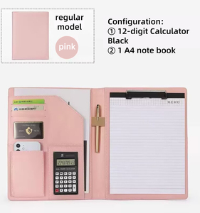 Многофункциональный держатель для бизнес-менеджера A4, кожаная папка для портфолио, съемные записные книжки, кольцо-папка с калькулятором - Product Image 6