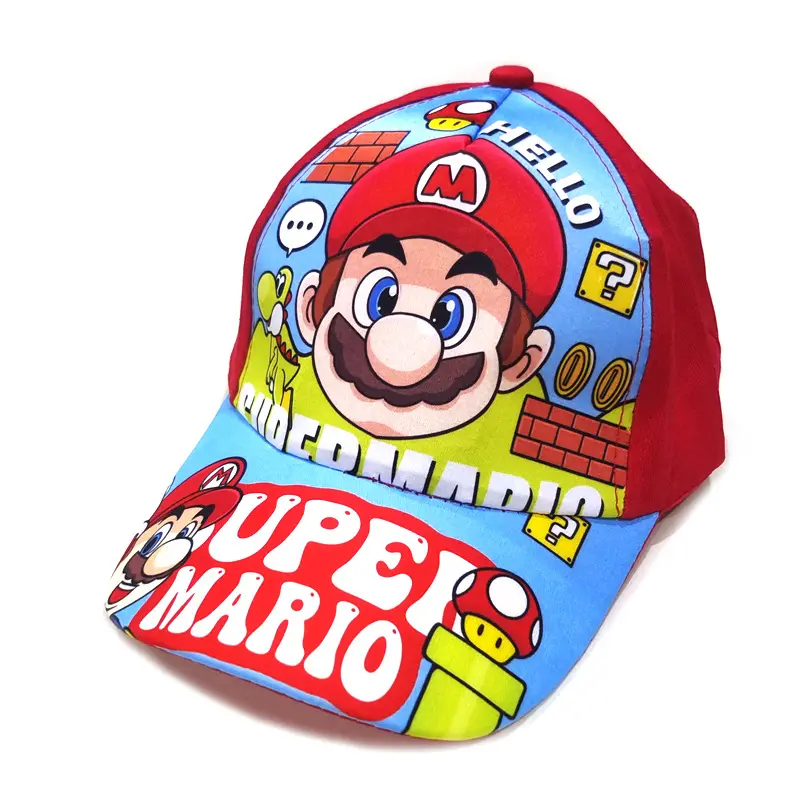 LINDO sombrero de béisbol de dibujos animados Super Mario para niños y niños Mario Bros Anime pato lengua sombrero lindos sombreros al por mayor