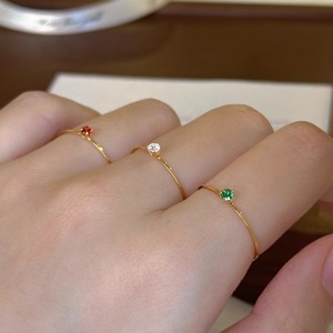 ミニマリストのチタンスチール結婚指輪超微細フィットカラフルジルコン金メッキとクローインレイ通勤流行スタイル - Product Image 2