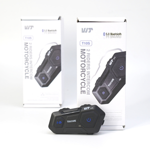 Toucare-sistema de intercomunicación para casco de motocicleta, auriculares bluetooth 5,0 impermeables con radio FM