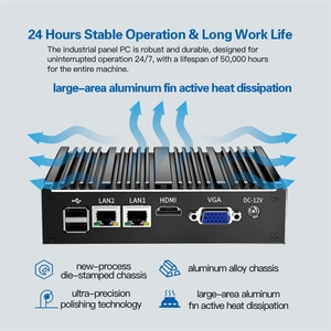 Dual LAN 6 USB &amp; 2 COM DDR3 Linux Win7/11 Fanless <strong>Compact</strong> <strong>Embedded</strong> Box PC Mini Industrial <strong>Computer</strong> with AU/US/EU Plugs - Product Image 4