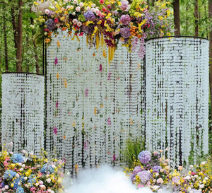 Phông nền đám cưới bằng tấm Mica cho vòm trần, trang trí rèm vòm, mang lại sự sang trọng cho các buổi lễ cưới, trang trí đám cưới bằng vỏ sò - Product Image 1