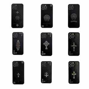 เคสโทรศัพท์แบบกลมหนังสีดำนิ่มมีสไตล์11 12 13 14 15 16พลัส/โปร/โปรสูงสุด/x/ 7 8PLUS เคสฝาหลังสำหรับ iPhone - Product Image 1