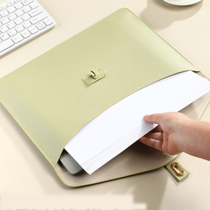 <span class=keywords><strong>A4</strong></span> Formaat Papier Bestand Waterbestendig Ins Bestand Map Pu Lederen Map Gepersonaliseerde Logo Office Soft Document Houder - Product Image 5