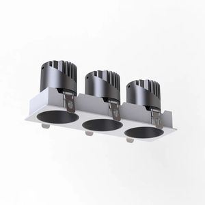 Yüksek kalite 3 kafa dikdörtgen ızgara COB spot ışığı parlama önleyici ızgara gömme Led Cob Downlight - Product Image 1