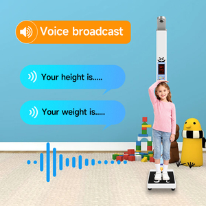 เครื่องชั่งน้ำหนักและวัดส่วนสูงแบบพับได้พร้อมจอ LED เครื่องชั่งน้ำหนักและวัดส่วนสูงดิจิตอลทำจากสแตนเลสสำหรับเด็กนักเรียน - Product Image 2