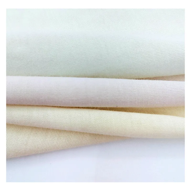 Gots certificado 145gsm tecido de algodão orgânico interlock 100% algodão orgânico costume chinês eco-friendly têxtil para vestuário