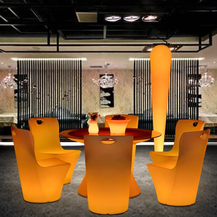 מסעדת ריהוט LED אור עד כיסא LED מושב אוכל דקור