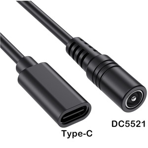 DC電源ケーブル0.25m 22AWG 3A USB C to 5521 55*21コンピュータ & カメラ用編組シールド付き高速充電 - Product Image 5