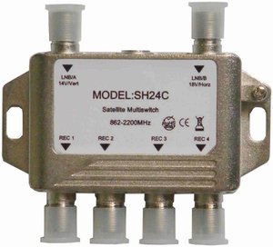 Mini Portable 2x4 Satellite Signal Multiswitch LNB Voltage Diseqc 2x4multiswitch 2 <strong>Input</strong> <strong>4</strong> <strong>Output</strong> Multiswitch