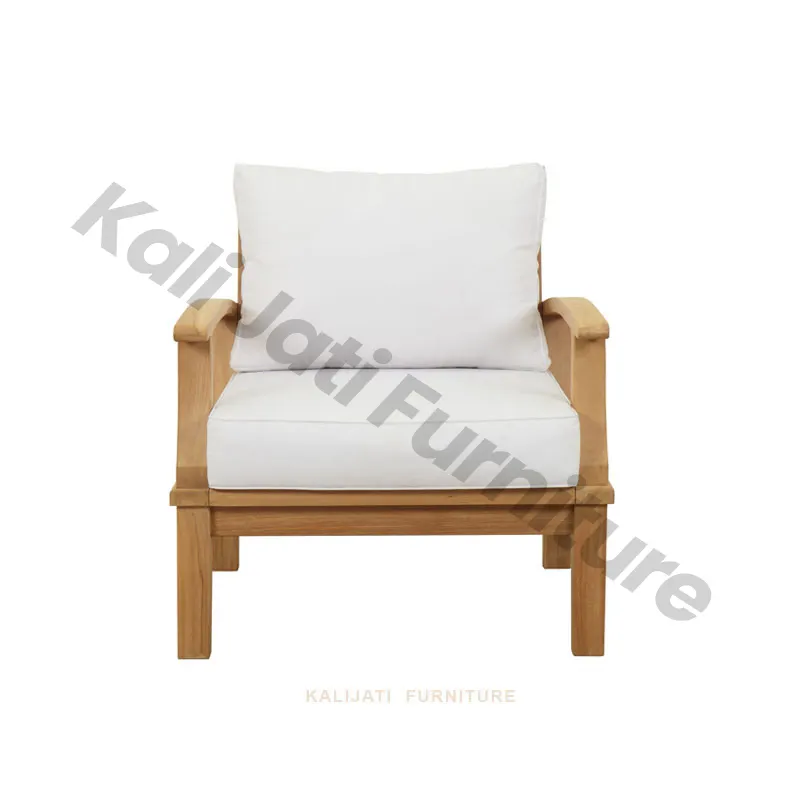 Teak Haven Outdoor Lounge Puebla Sofá de madera maciza profunda Silla para jardín Oasis Elegancia hecha a mano por artesanos indonesios 2023