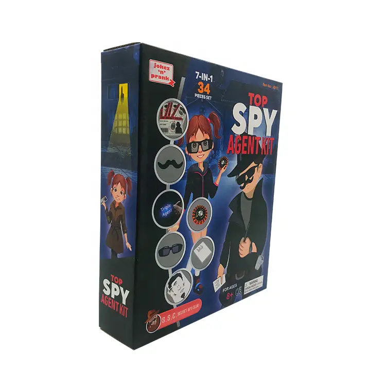 Venda quente Da Novidade Piadas Prank Brinquedos Conjunto Agente Espião Detetive Box Educacional Kit Para As Crianças
