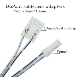 2-pin düşük voltajlı LED şerit başlığı SMD/COB no-karanlık alan kristal kablo ile lehimsiz DuPont kafa adaptörü