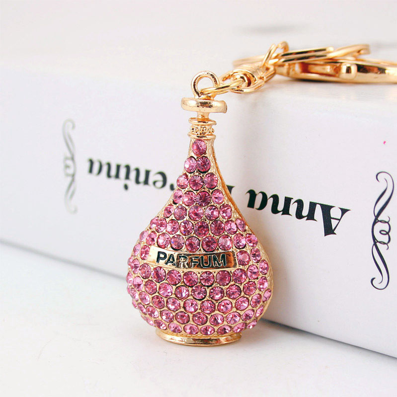 Frasco de perfume rosa arco