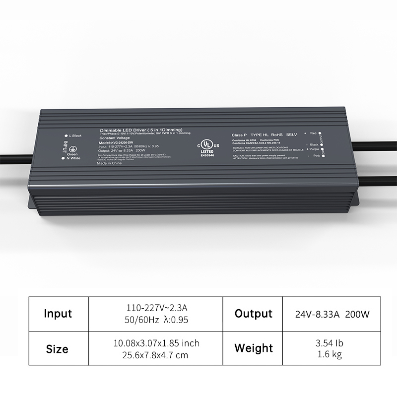 DC24V 200W dimmable driver