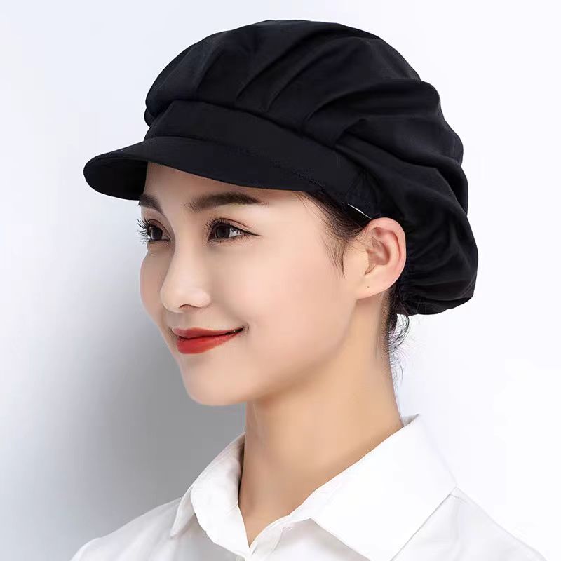Black all-cloth food cap