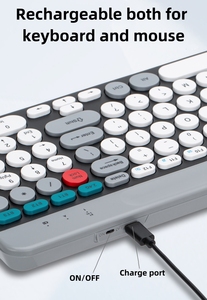 Silent Rechargeable Multimedia <strong>Keyboard</strong> Mouse Combo 2.4G USB Wireless Bluetooth Multi-Device for Office Gaming for <strong>Computer</strong>