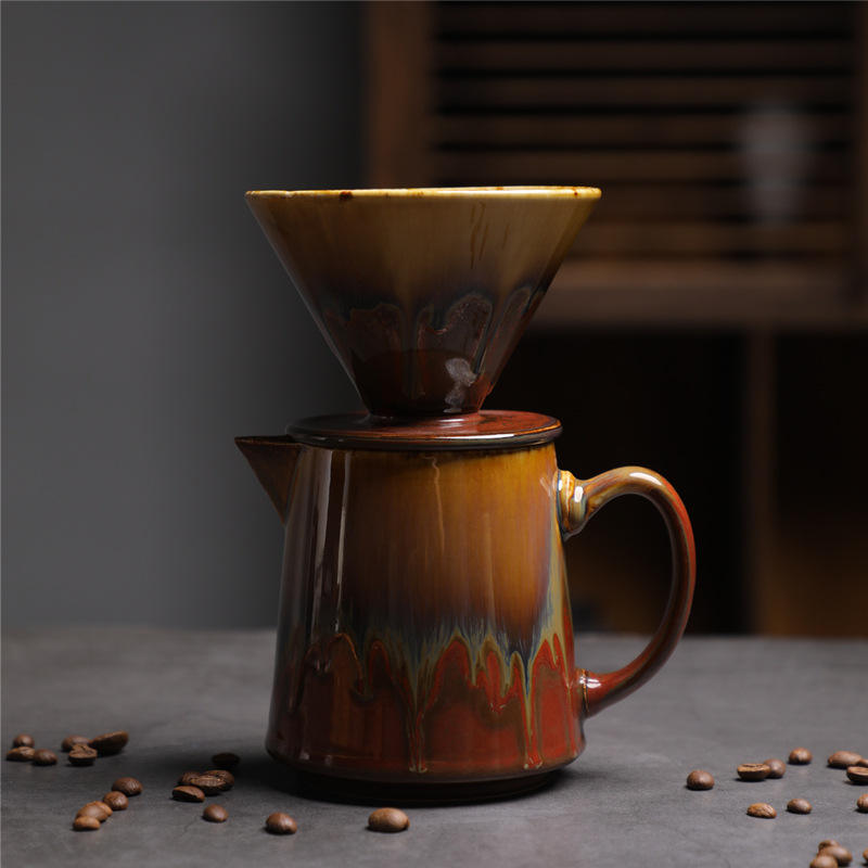 Ensemble de cafetière 1-505-e haut de gamme - Brun délavé au four - 470 ml