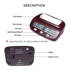 Orologio da scacchi Timer da scacchi digitale professionale conto alla rovescia Timer con orologio gioco da tavolo Bonus e ritardo con custodia