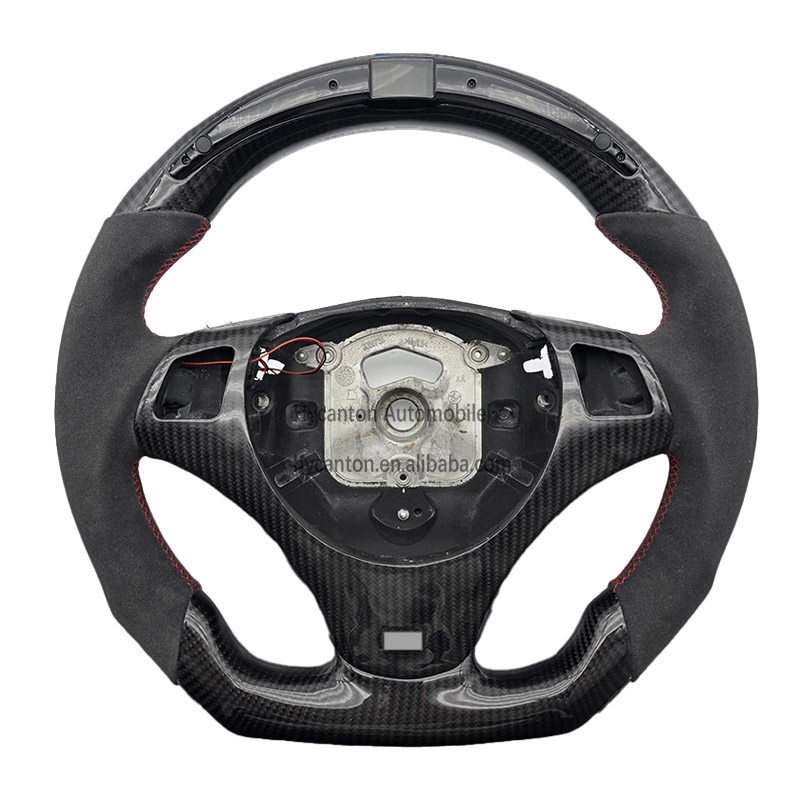 with hole+carbon fiber+Alcantara+led+red stitching