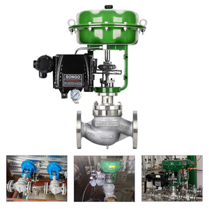 DN25 ss304 pnömatik diyafram kontrol flanş golobe vana tek pozisyoner ile oturmuş pnömatik kontrol vanası - Product Image 2