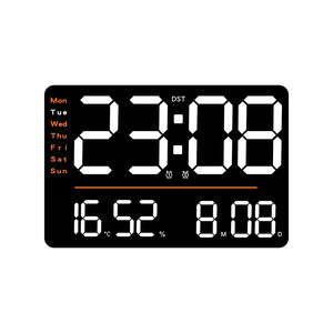 Großes Display Digital Analog Schreibtisch uhr Countdown Timer Temperatur Luft feuchtigkeit Anzeige Kalender Alarm Moderne Kunststoff Wanduhr - Product Image 1