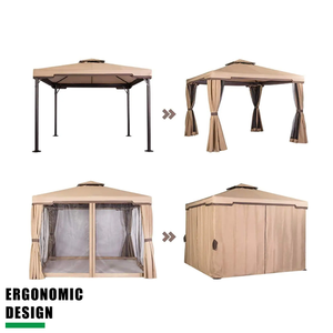 <span class=keywords><strong>Alibaba</strong></span> Top Kwaliteit Draagbare Waterdichte Outdoor Zonnescherm Gelegeerd Stalen Frame Tuinhuisje Pop-Up Instant Paviljoen Tent Met Klamboe - Product Image 2