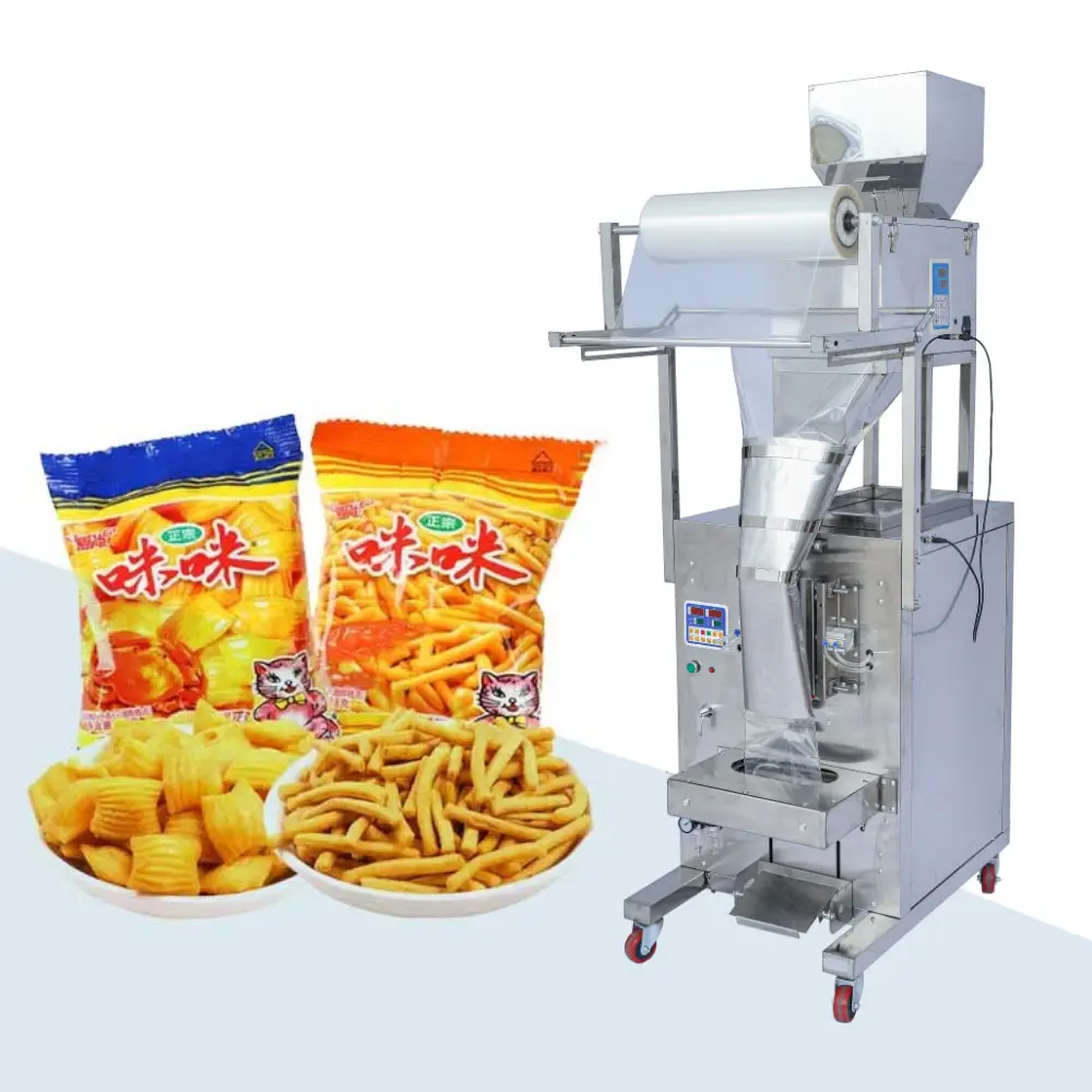Многофункциональная автоматическая вертикальная упаковочная машина из нержавеющей стали для закусок, попкорна, картофеля