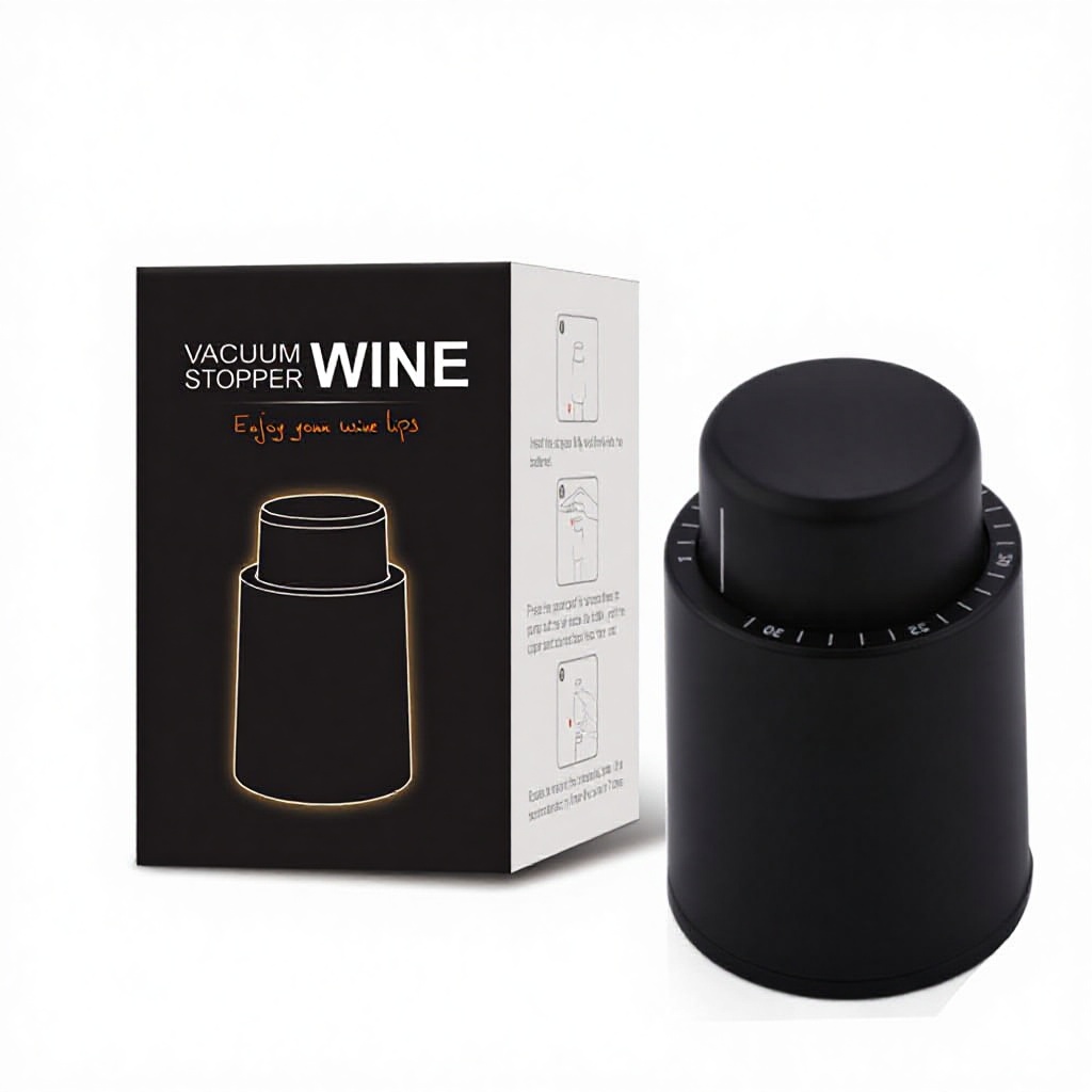 Black press wine stopper-with scale